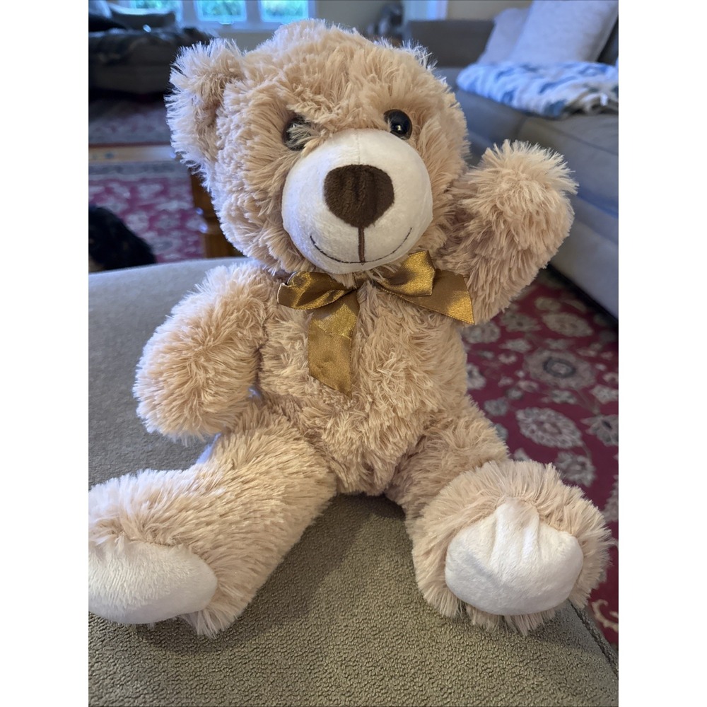 Suzhou Jinyuan Trading Co. Ltd Brown Plush Teddy Bear Bow 9.5" Sitting (TD)